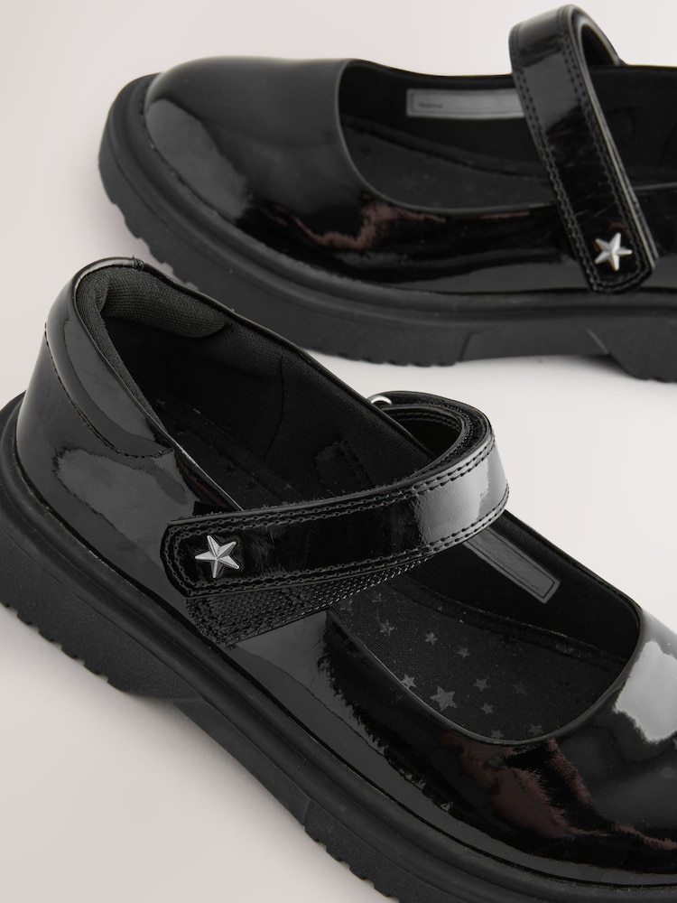 Black Patent Chunky Mary Jane School Shoes - Image 4 of 5