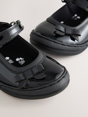 Black Patent Leather Standard Fit (F) Bow Mary Jane School Shoes - Image 3 of 5