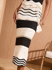 Love & Roses Ivory Pointelle Midi Dress - Image 3 of 4