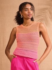 Love & Roses Orange Sequin Ombre Vest - Image 1 of 4