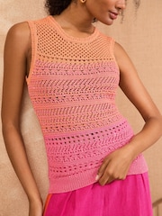 Love & Roses Orange Sequin Ombre Vest - Image 3 of 4