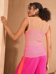 Love & Roses Orange Sequin Ombre Vest - Image 4 of 4