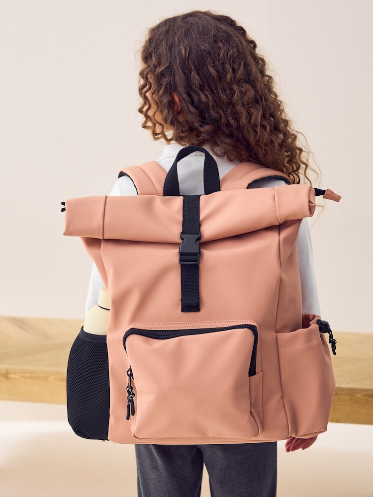 Pink Roll Top Backpack - Image 1 of 12