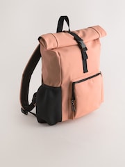 Pink Roll Top Backpack - Image 5 of 12