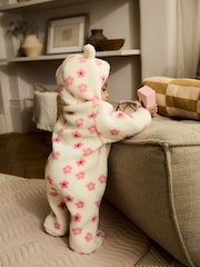 Ecru and Pink Floral - Baby Borg Hooded Pramsuit (0mths-2yrs) - Bild 2 von 10