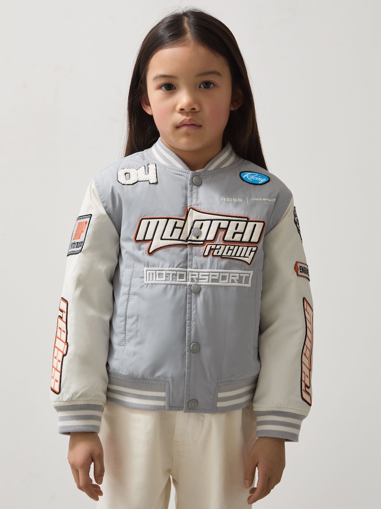 Reiss Blue Tones Zoom 3-9 yrs Unisex Fit McLaren F1 Team Bomber Jacket - Image 4 of 8