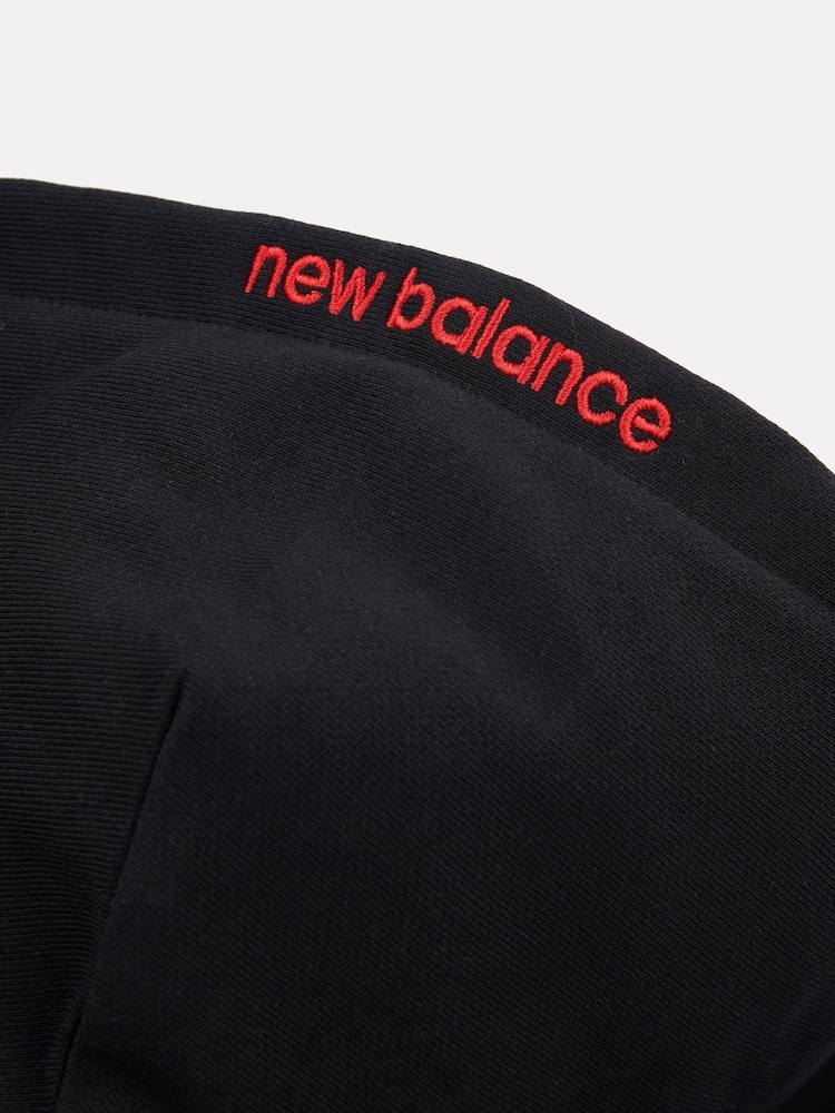 New Balance Black Boys Hoops Mesh Logo 100% Cotton Hoodie - Image 4 of 4