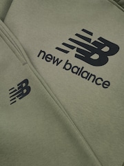 New Balance Green Boys Brush Back Stacked Logo Hoodie Set - Image 11 of 11