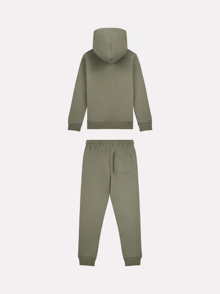 New Balance Green Boys Brush Back Stacked Logo Hoodie Set - Image 7 of 11