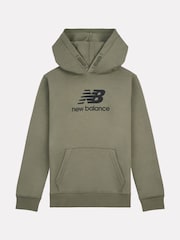 New Balance Green Boys Brush Back Stacked Logo Hoodie Set - Image 8 of 11