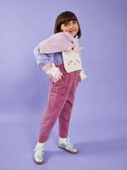 Girls Ombre Bunny Fingerless Mitten Black Gloves - Image 3 of 3