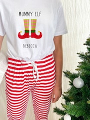 Ladies Personalised Christmas Elf Pyjamas by Koko Blossom - Image 1 of 4