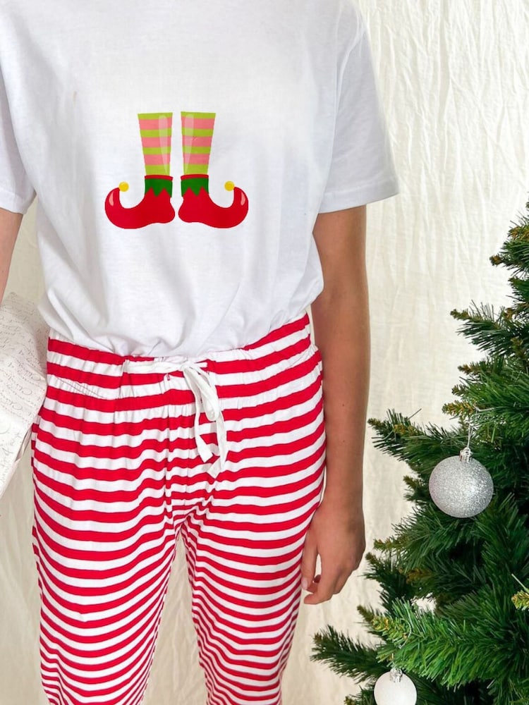 Ladies Personalised Christmas Elf Pyjamas by Koko Blossom - Image 2 of 4