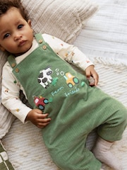 Grün Bauernhof - Set aus Cord-Latzhose und Body für Babys (0 Monate bis 2 Jahre) - Bild 1 von 15