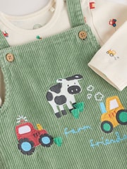 Grün Bauernhof - Set aus Cord-Latzhose und Body für Babys (0 Monate bis 2 Jahre) - Bild 10 von 15