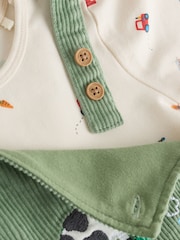 Grün Bauernhof - Set aus Cord-Latzhose und Body für Babys (0 Monate bis 2 Jahre) - Bild 12 von 15