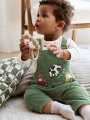 Grün Bauernhof - Set aus Cord-Latzhose und Body für Babys (0 Monate bis 2 Jahre) - Bild 2 von 15