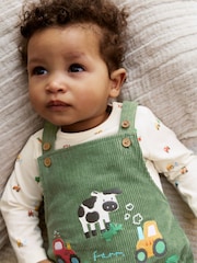 Grün Bauernhof - Set aus Cord-Latzhose und Body für Babys (0 Monate bis 2 Jahre) - Bild 4 von 15
