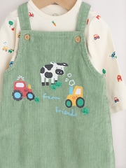 Grün Bauernhof - Set aus Cord-Latzhose und Body für Babys (0 Monate bis 2 Jahre) - Bild 9 von 15