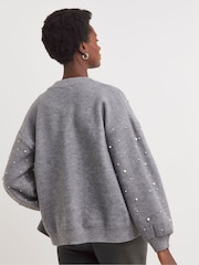 JD Williams Grey Pear Detail Bomber Jacket - Image 2 of 4