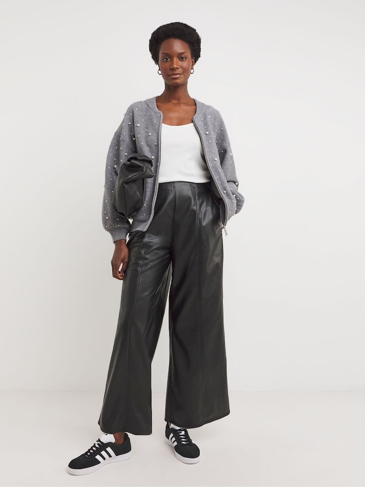 JD Williams Grey Pear Detail Bomber Jacket - Image 4 of 4