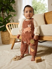 Brown Woodland Cord Dungarees and Bodysuit Baby Set (0mths-2yrs) - Image 1 of 14
