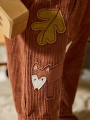 Brown Woodland Cord Dungarees and Bodysuit Baby Set (0mths-2yrs) - Image 5 of 14
