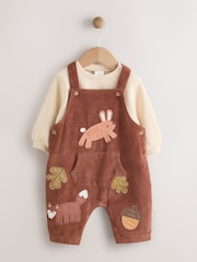 Brown Woodland Cord Dungarees and Bodysuit Baby Set (0mths-2yrs) - Image 6 of 14