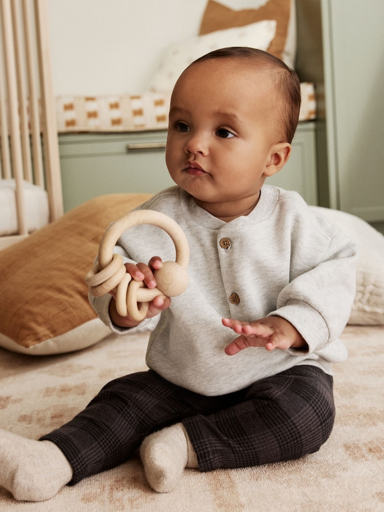 Grey Check Baby Sweatshirt and Trousers Set (0mths-2yrs) - Image 1 of 5