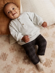 Grey Check Baby Sweatshirt and Trousers Set (0mths-2yrs) - Image 2 of 5
