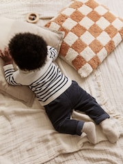 Navy Stripe Baby Knitted Top and Trousers Set (0mths-2yrs) - Image 3 of 16