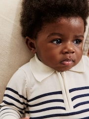Navy Stripe Baby Knitted Top and Trousers Set (0mths-2yrs) - Image 4 of 16