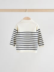 Navy Stripe Baby Knitted Top and Trousers Set (0mths-2yrs) - Image 9 of 16