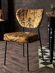 Rockett St George Set of 2 Amber Orange Black Bamboo Perfect Dining Chairs - Image 2 of 8