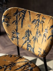 Rockett St George Set of 2 Amber Orange Black Bamboo Perfect Dining Chairs - Image 3 of 8