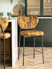 Rockett St George Amber Orange Black Bamboo Perfect Bar Stool - Image 1 of 8