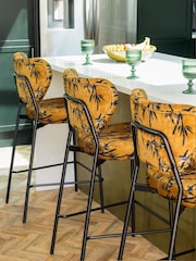 Rockett St George Amber Orange Black Bamboo Perfect Bar Stool - Image 2 of 8