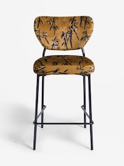 Rockett St George Amber Orange Black Bamboo Perfect Bar Stool - Image 4 of 8