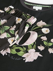 B by Ted Baker Satin Mix Black Jersey Pyjamas - Imagen 5 de 7