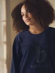B by Ted Baker Cord Velour Longline Sweatshirt - Image 4 of 9