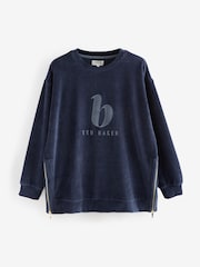 B by Ted Baker Cord Velour Longline Sweatshirt - Image 6 of 9