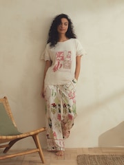 B by Ted Baker Cream Jersey Viscose Pyjamas Set - Image 1 of 8