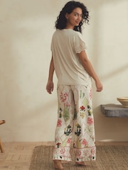 B by Ted Baker Cream Jersey Viscose Pyjamas Set - Image 3 of 8