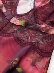 B by Ted Baker Aubergine Purple Satin Lace Slip - Image 2 of 3