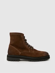 Schuh Gus Chunky Leather Brown Boots - Image 1 of 4
