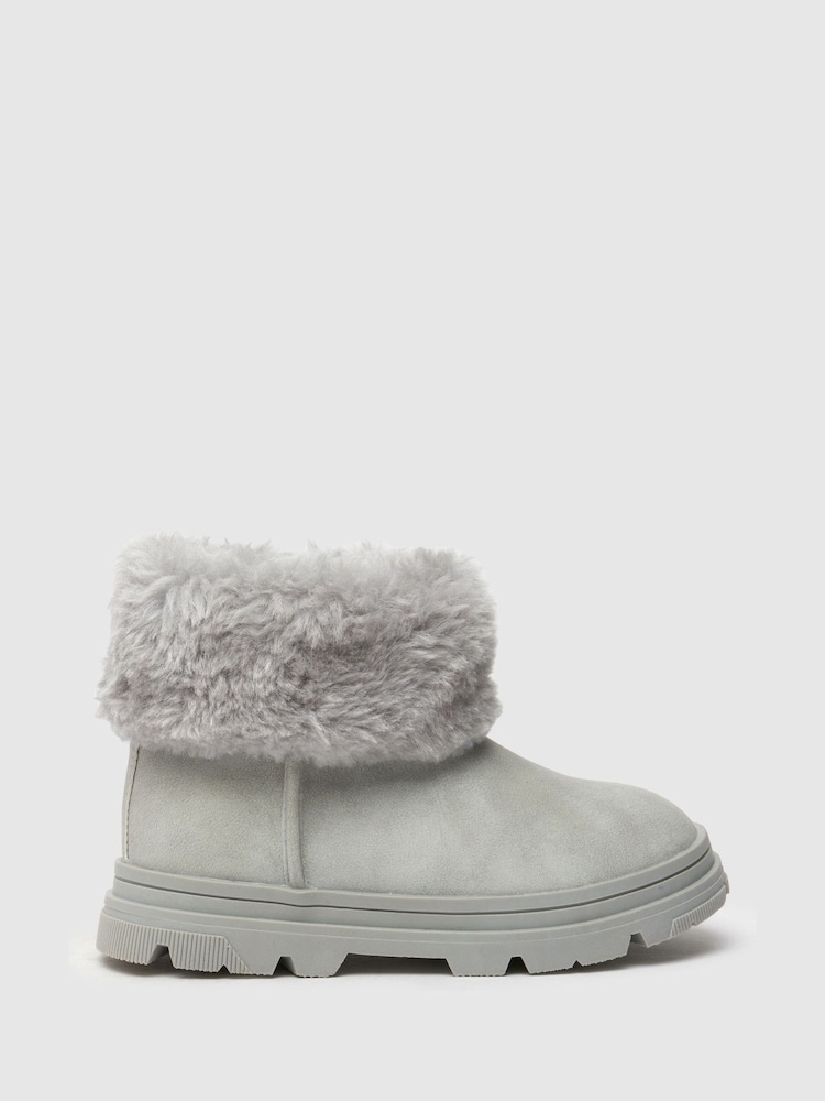 Schuh Grey Cherry Faux Fur Cuff Boots - Image 1 of 4