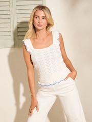 Friends Like These Ivory Tipped Millie Mackintosh Crochet Top - Image 2 of 4