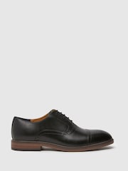 Schuh Raven Leather črna gležnjar z luknjičastim vzorcem in vezalkami - Slika 1 iz 4