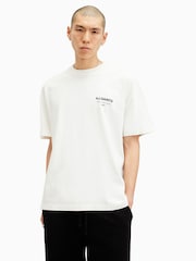 AllSaints White 100% Organic Cotton Underground Crew Neck T-Shirt - Image 1 of 8
