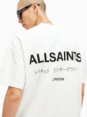 AllSaints White 100% Organic Cotton Underground Crew Neck T-Shirt - Image 2 of 8